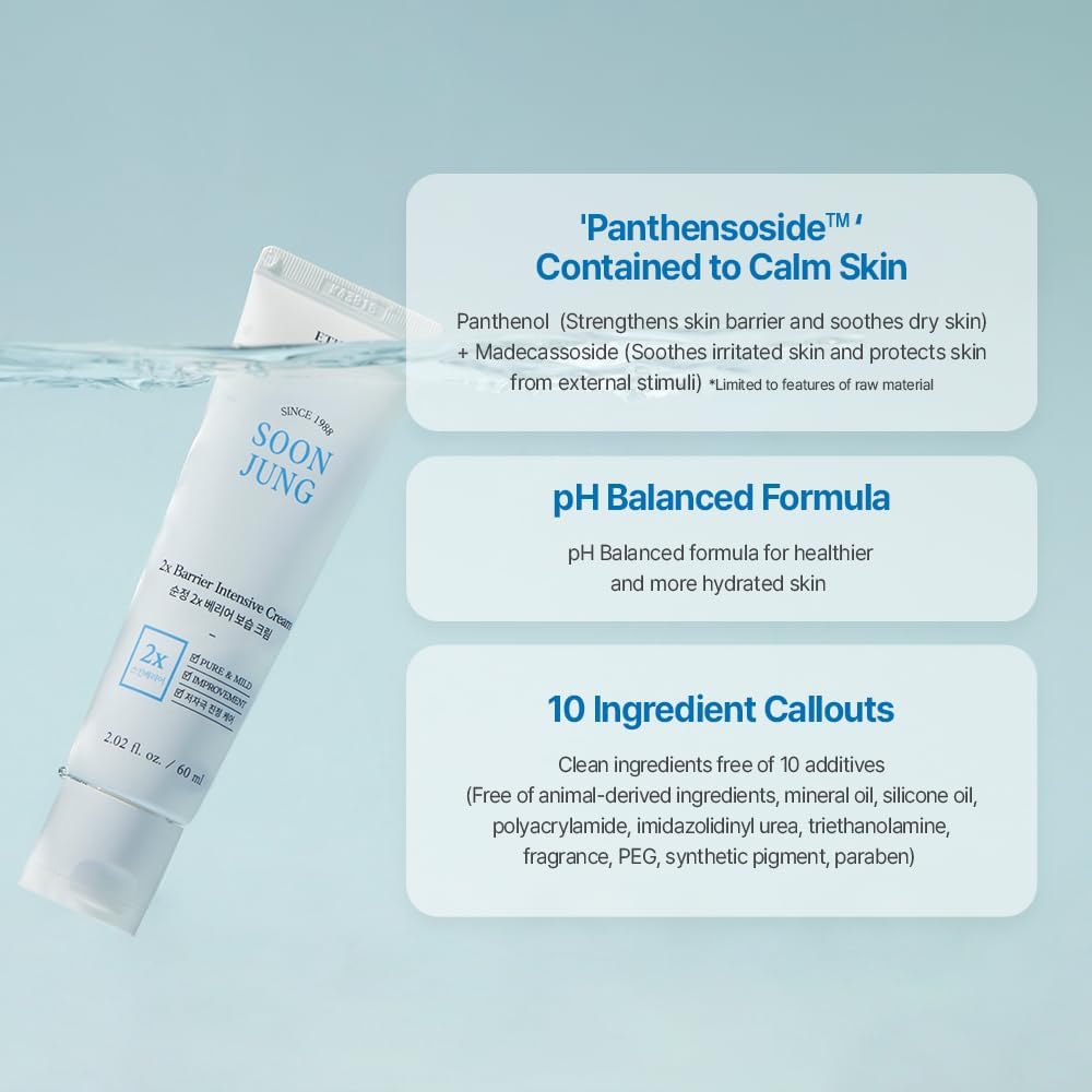 ETUDE crema SoonJung en la mano, aplicación suave y calmante