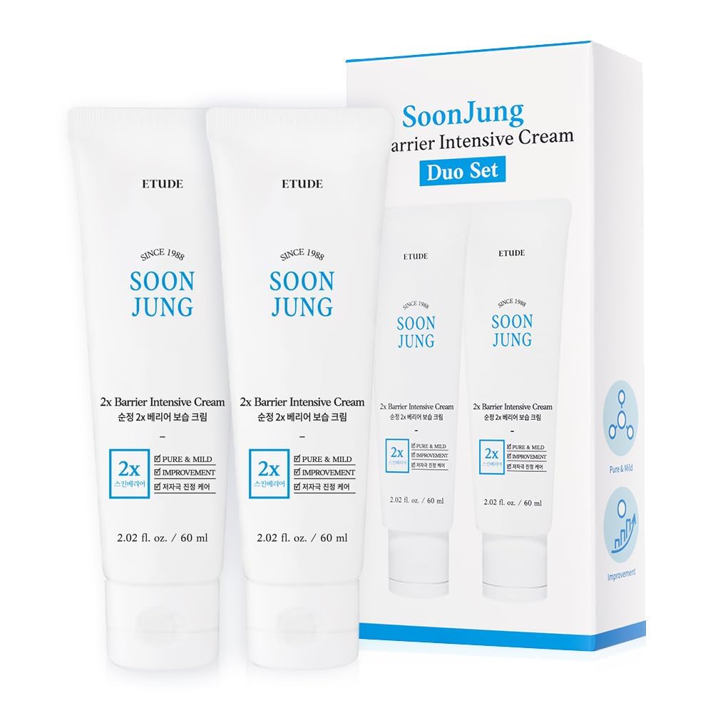 ETUDE crema SoonJung vista frontal, envase doble práctico