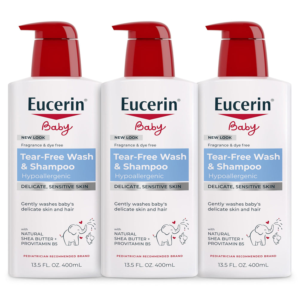 Eucerin botella frontal sin fragancia muestra envase práctico