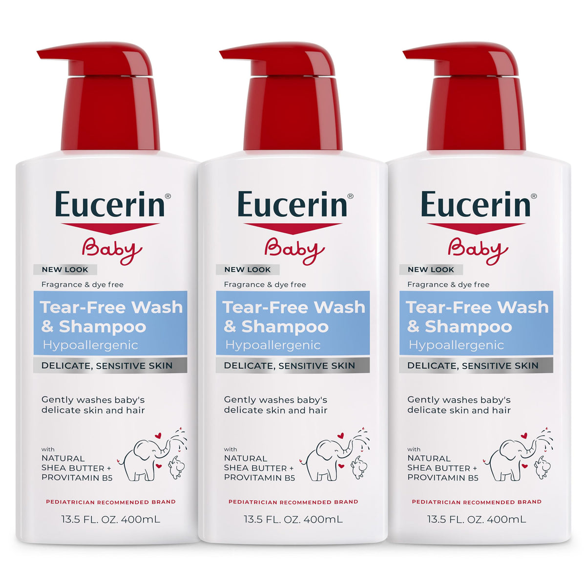 Eucerin botella frontal sin fragancia muestra envase práctico
