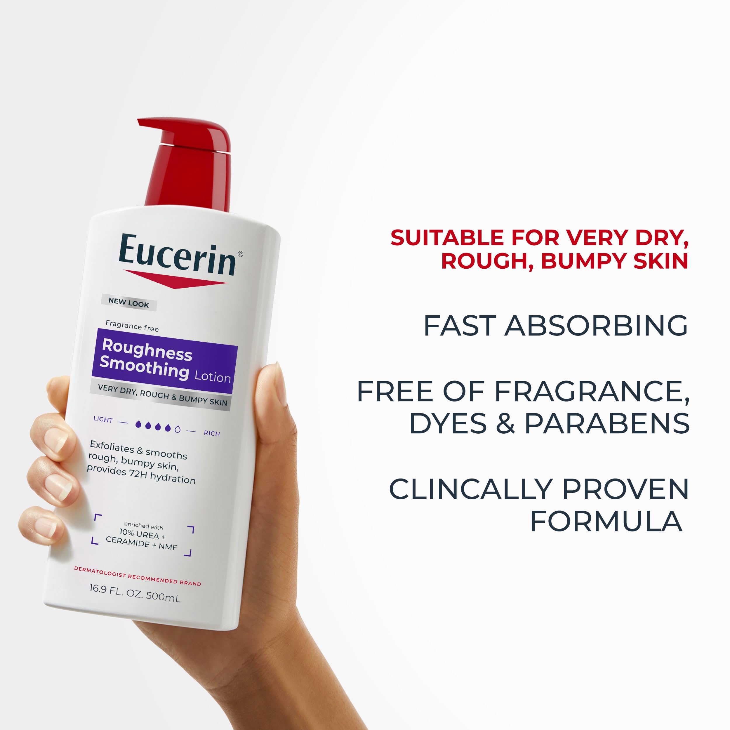 Eucerin botella en baño estilo vida que transmite integración en rutina