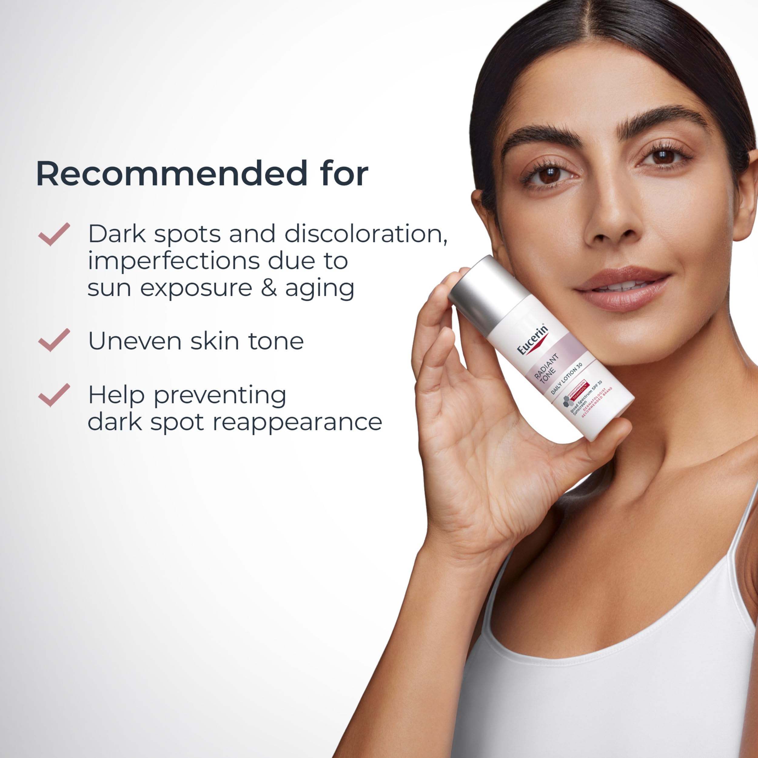 Eucerin ambiente de baño iluminado mostrando uso cotidiano