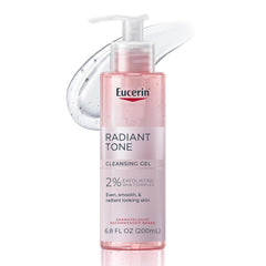 Eucerin frasco frontal mostrando diseño y tamaño, ideal para baño