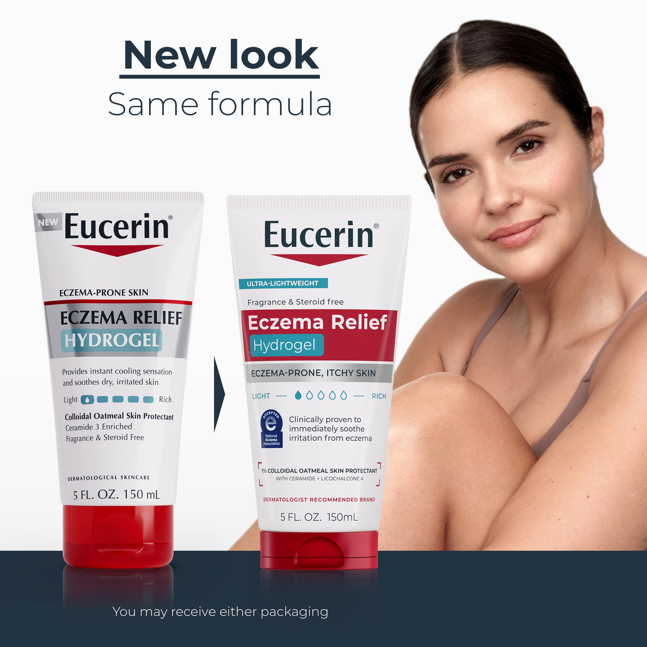 Eucerin textura del gel en primer plano, absorción rápida y fresca