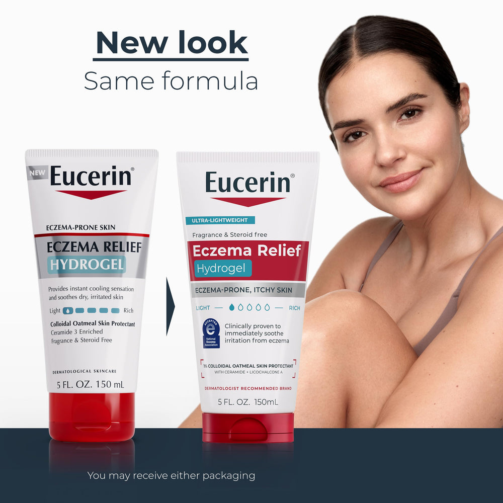 Eucerin textura del gel en primer plano, absorción rápida y fresca