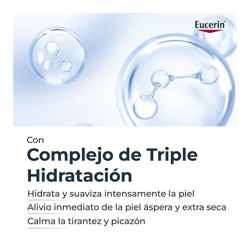 Eucerin antes y después mejorando textura de la piel visiblemente