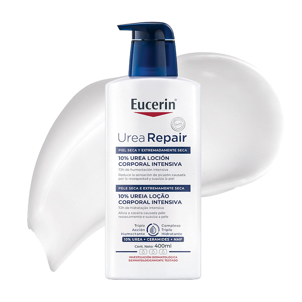 Eucerin textura cremosa en manos para absorción rápida y suavidad