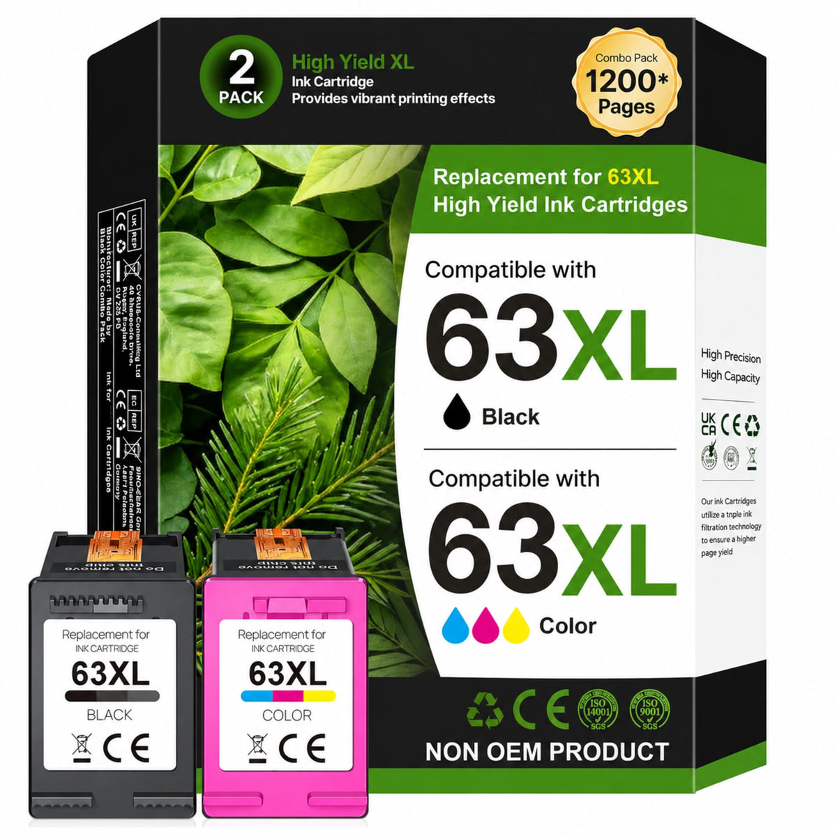 Eudul 63XL frontal del pack mostrando cartuchos y empaque, ahorro visible