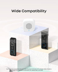 eufy Security chime detalle de textura y botones para control táctil rápido