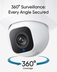 eufy Security detalle de LEDs y lente mostrando calidad 2K clara