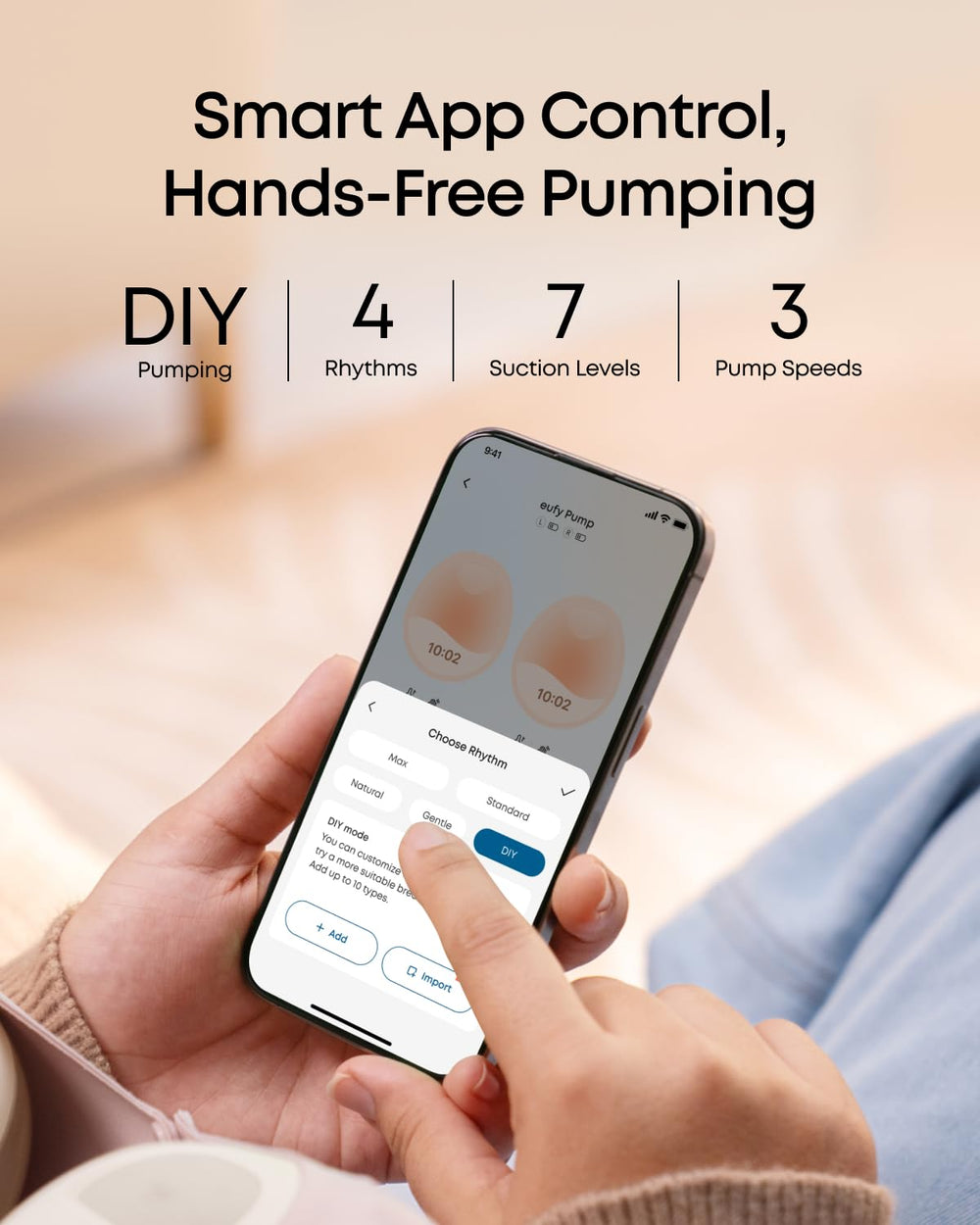 eufy Security comparación de tamaño en mano para apreciar el diseño compacto