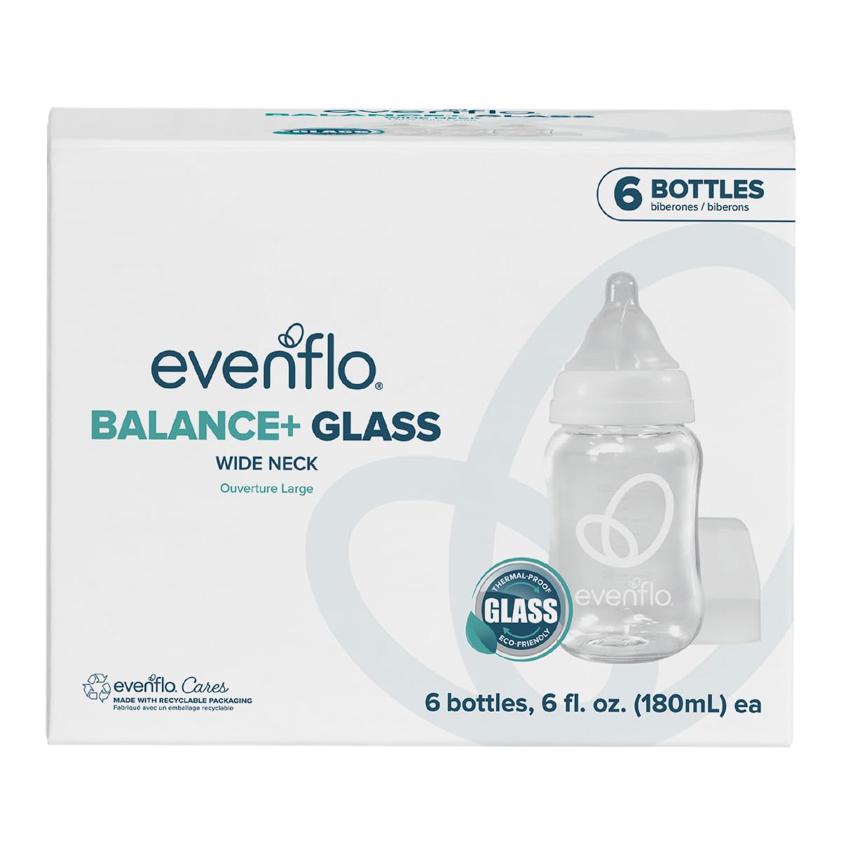 Evenflo biberón frontal pack de seis, visibilidad y stock inmediato