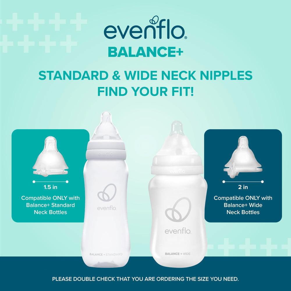 Evenflo six 4oz bottles lined up showing size and rotation convenience