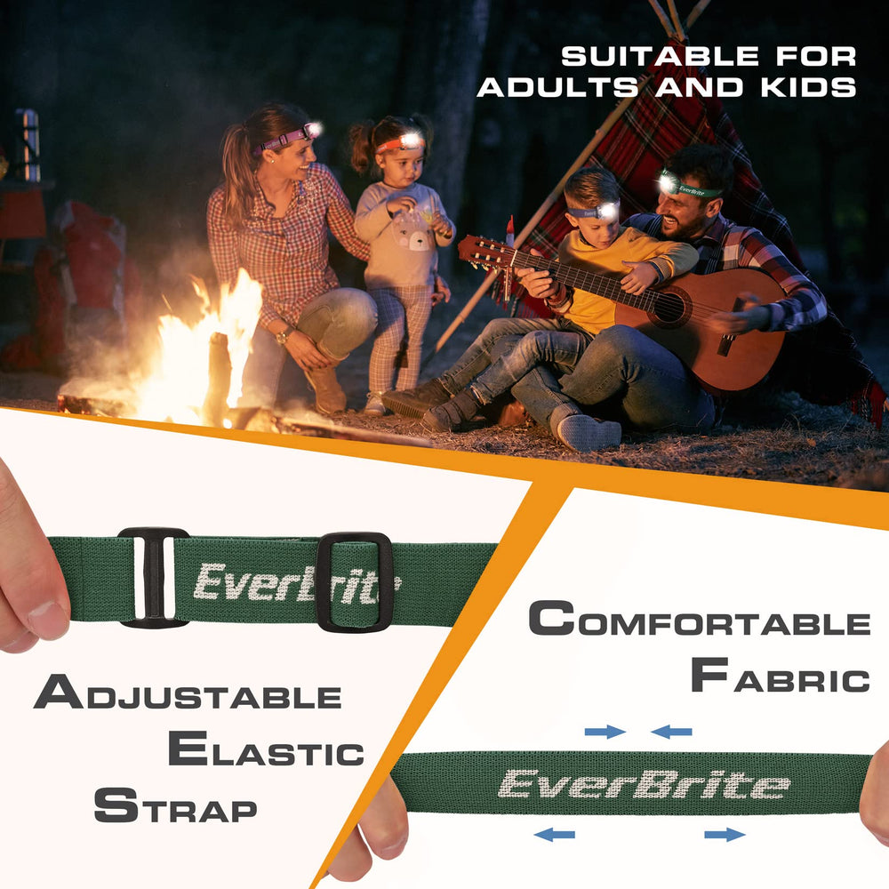 EverBrite pack con cinco frontales y 15 pilas AAA listo para usar