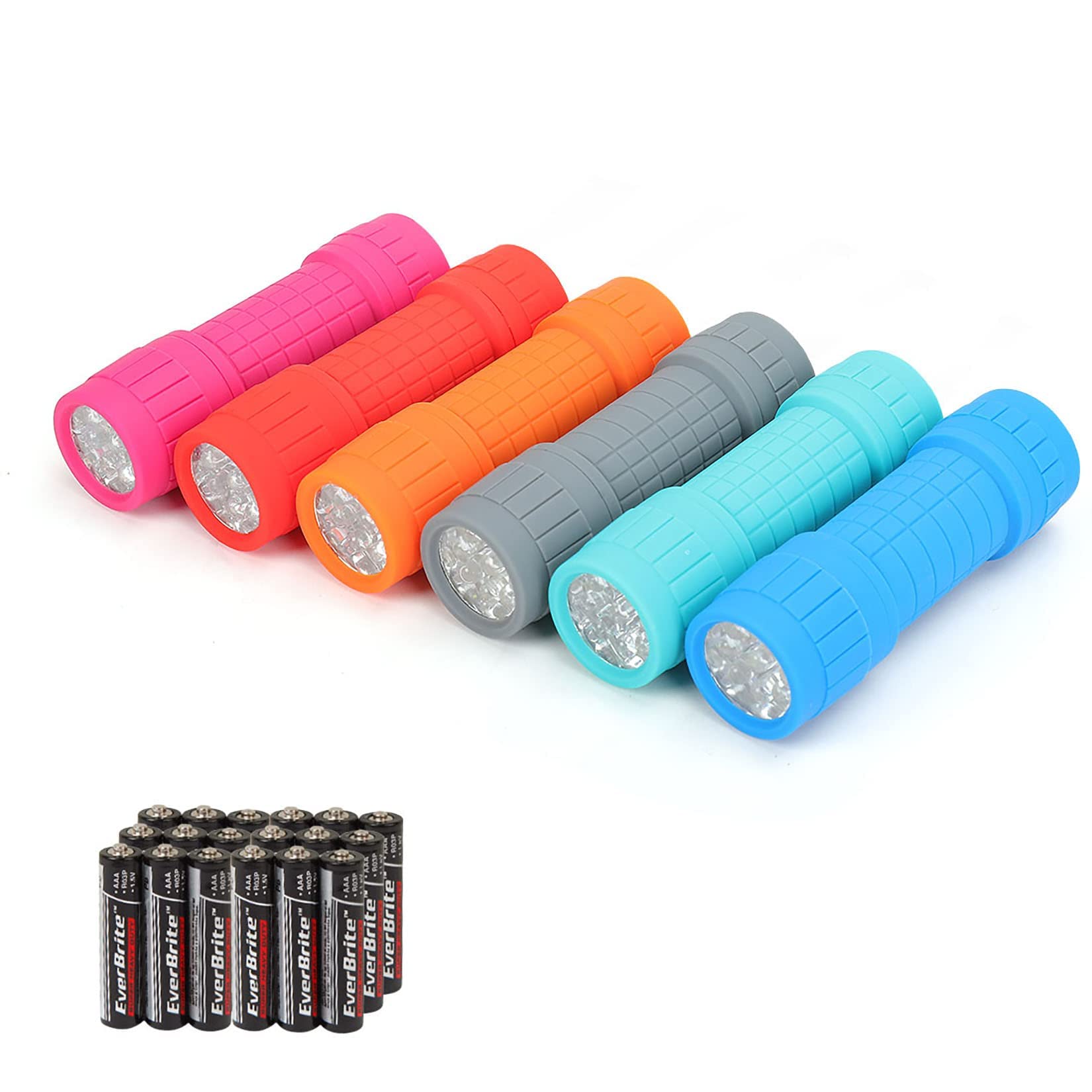 EverBrite pack frontal mostrando seis mini linternas listas para usar