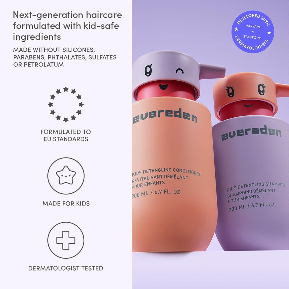 Evereden before and after detangling hair photo, reduces knots and breakage