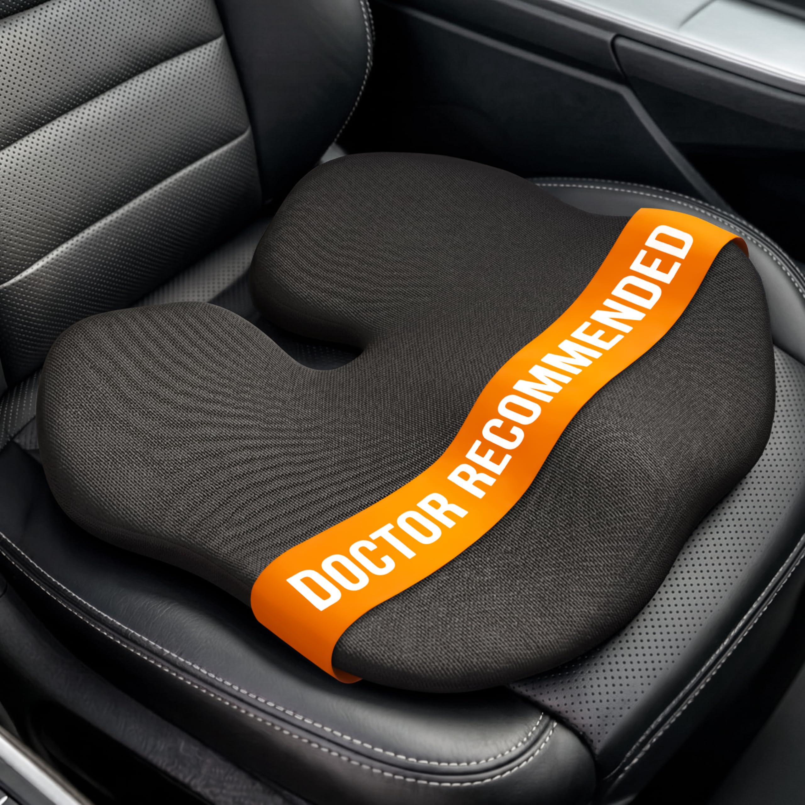 Everlasting Comfort vista frontal del cojín en el asiento mostrando ajuste y confort