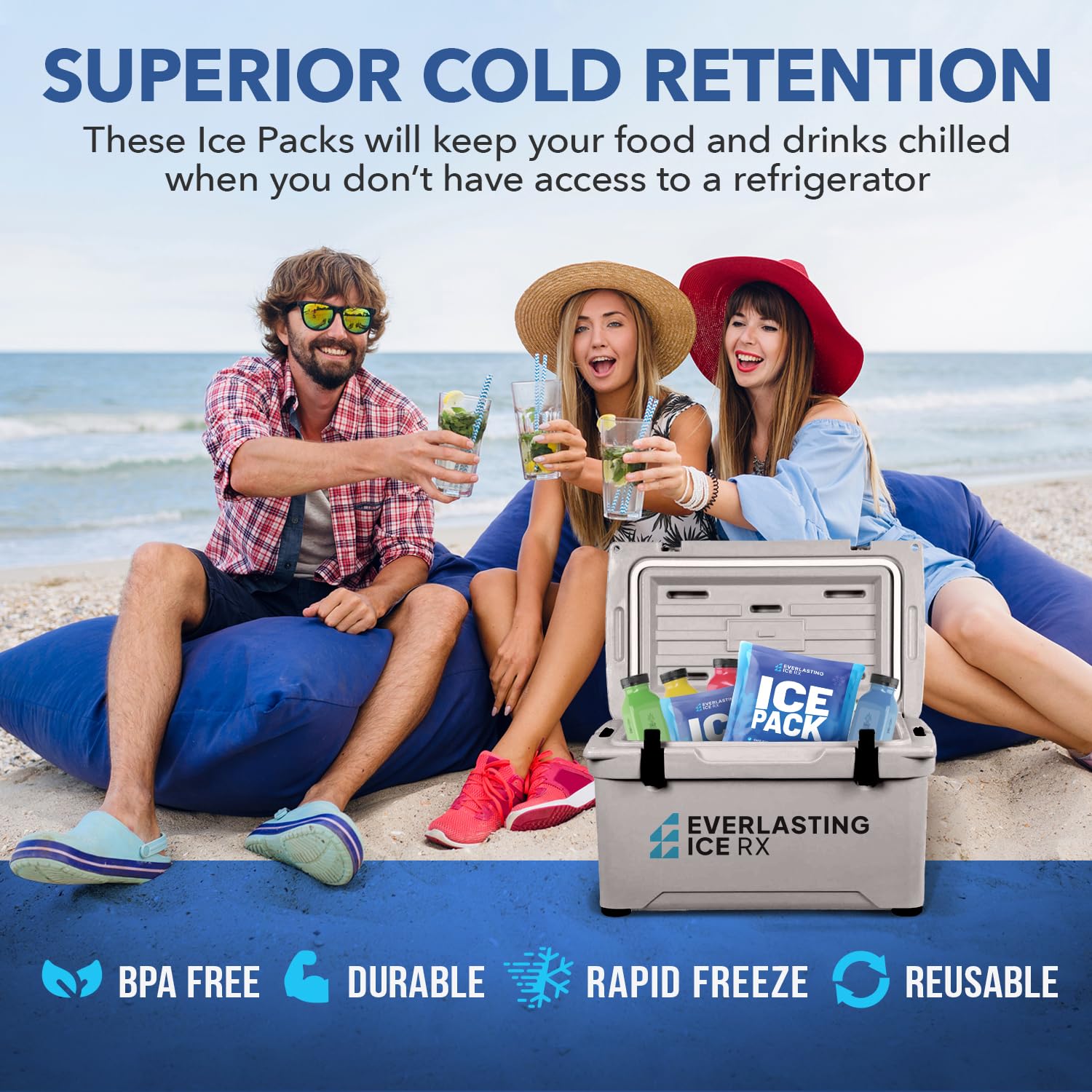 Everlasting Ice RX en picnic familiar, solución reutilizable para mantener frío