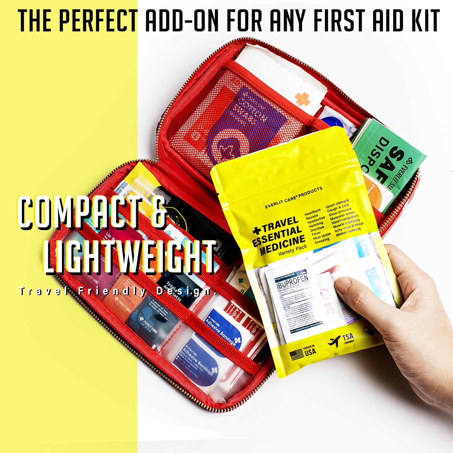 EVERLIT CARE bolsa dentro de mochila para viaje ilustrando portabilidad y conveniencia