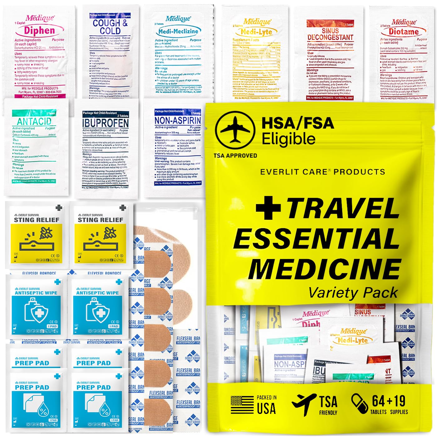 EVERLIT CARE frontal del estuche compacto con cierre resistente y transporte seguro