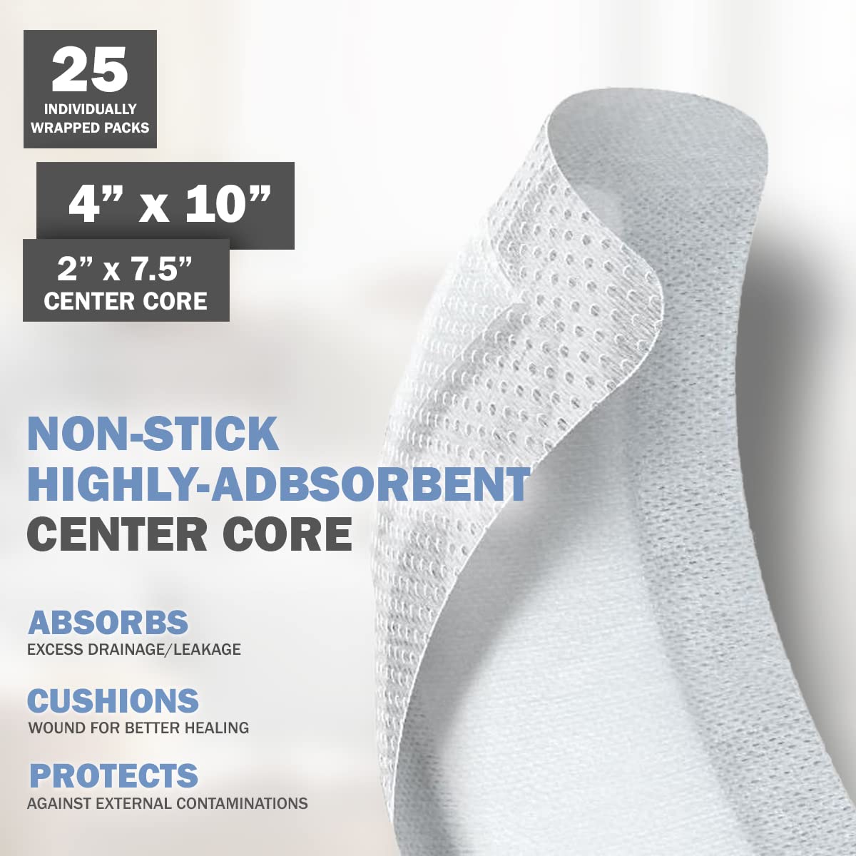 EVERLIT detalle del núcleo absorbente que retiene exudado eficientemente