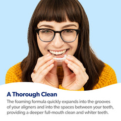EverSmile foam inside clear aligner illustrating full internal coverage