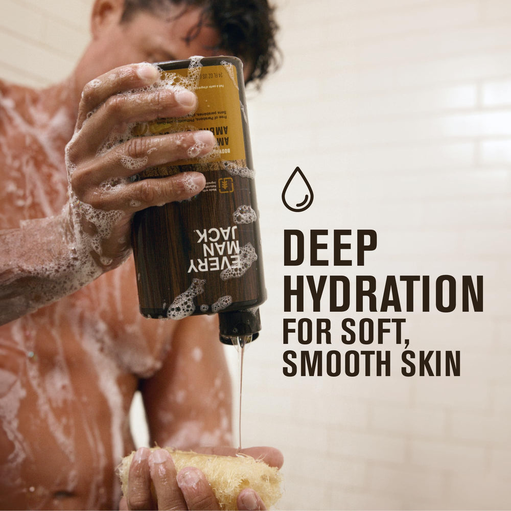 Every Man Jack back label listing ingredients and benefits for informed shoppers