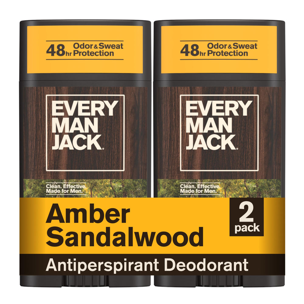 Every Man Jack frente del empaque mostrando doble unidad y beneficio protección prolongada
