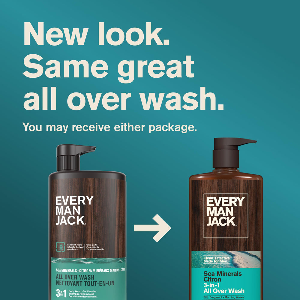 Every Man Jack dispensador con bomba y etiqueta legible para uso cómodo