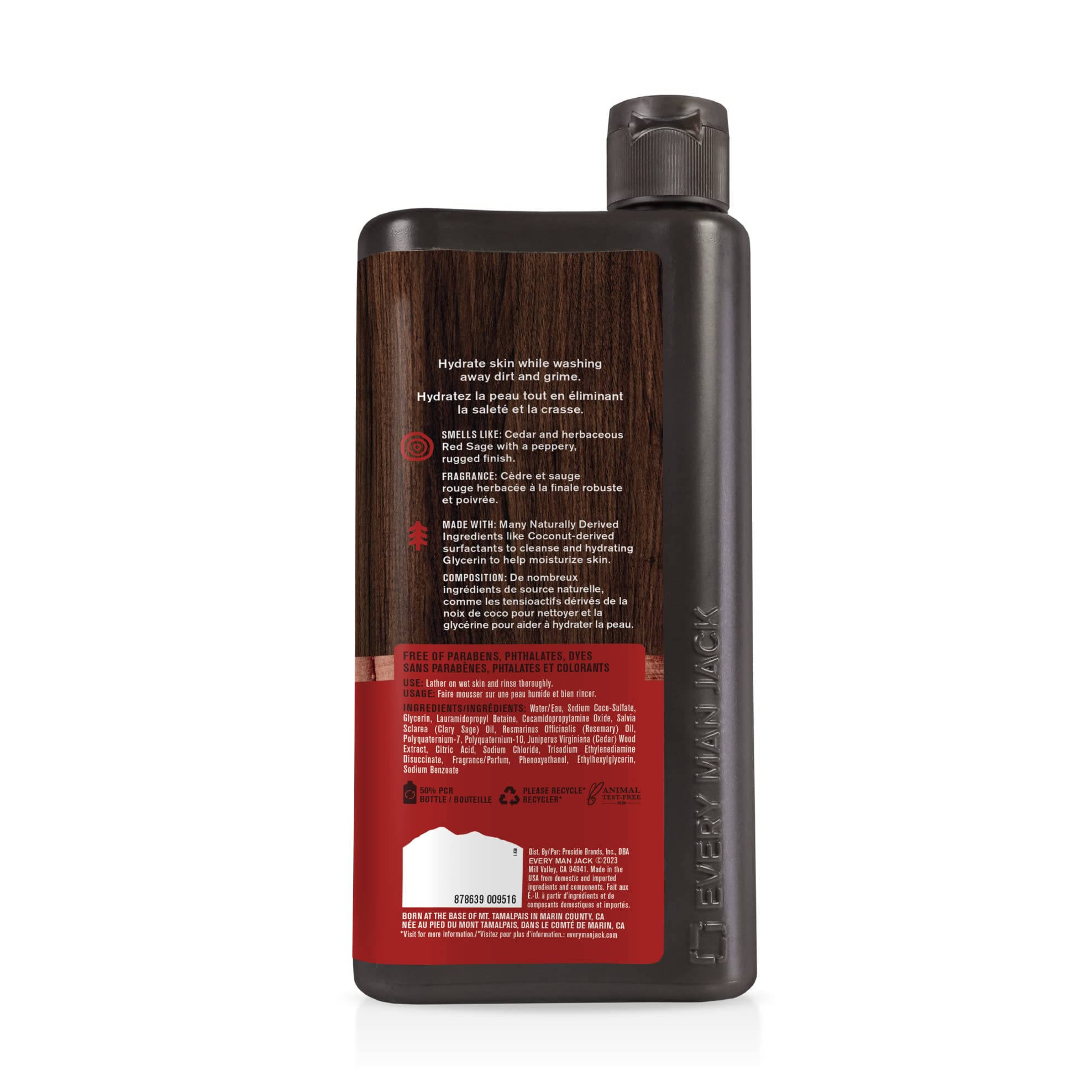 Every Man Jack bottle inside gym bag ready for travel and active lifestyles