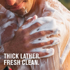 Creamy lather from Every Man Jack body wash showing moisturizing foam
