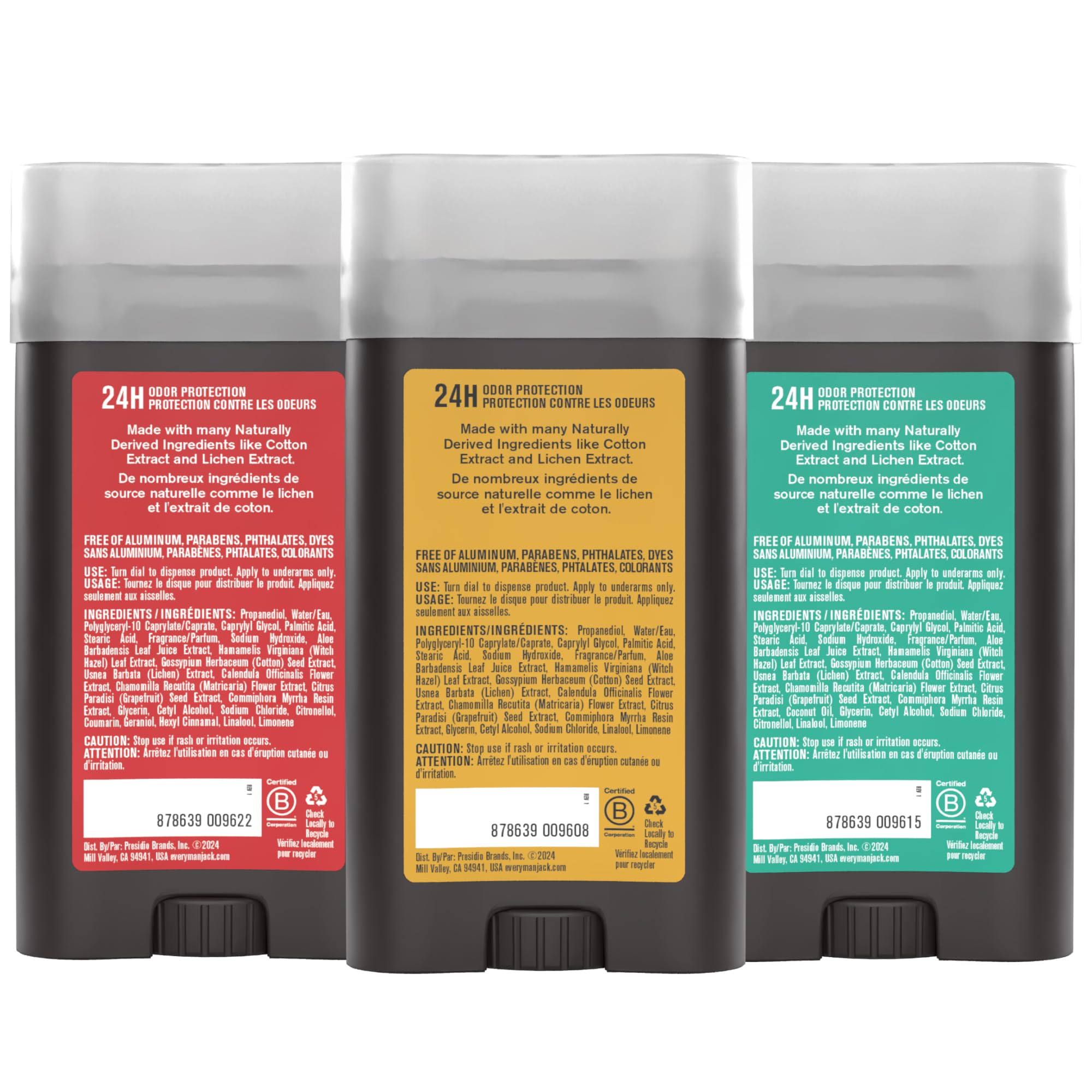 Every Man Jack envase con indicación 50% PCR y símbolo reciclable, opción más sostenible