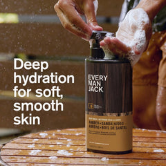 Every Man Jack etiqueta de ingredientes destacando fórmula natural y sin parabenos