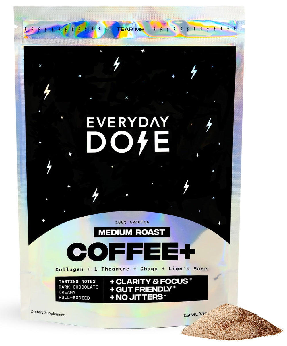 Everyday Dose envase frontal mostrando la marca y beneficios en la etiqueta