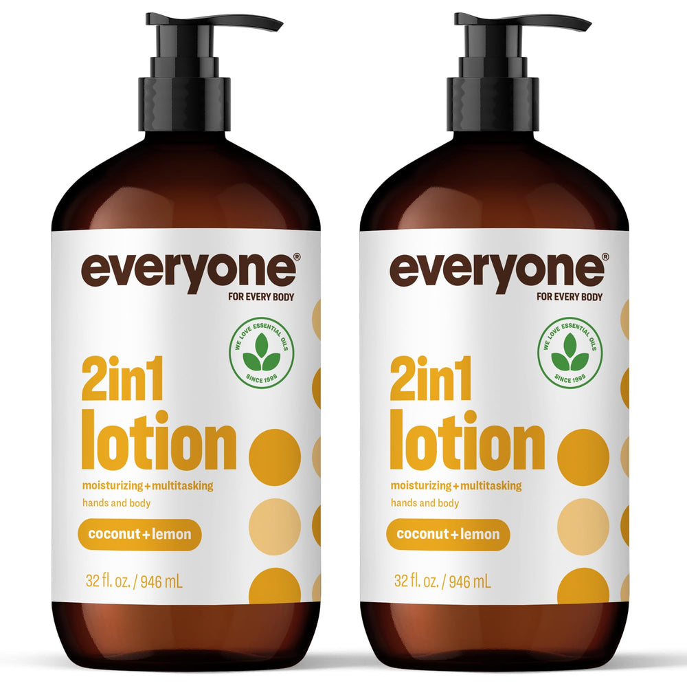everyone loción coco limón frente del pack mostrando las dos botellas y diseño