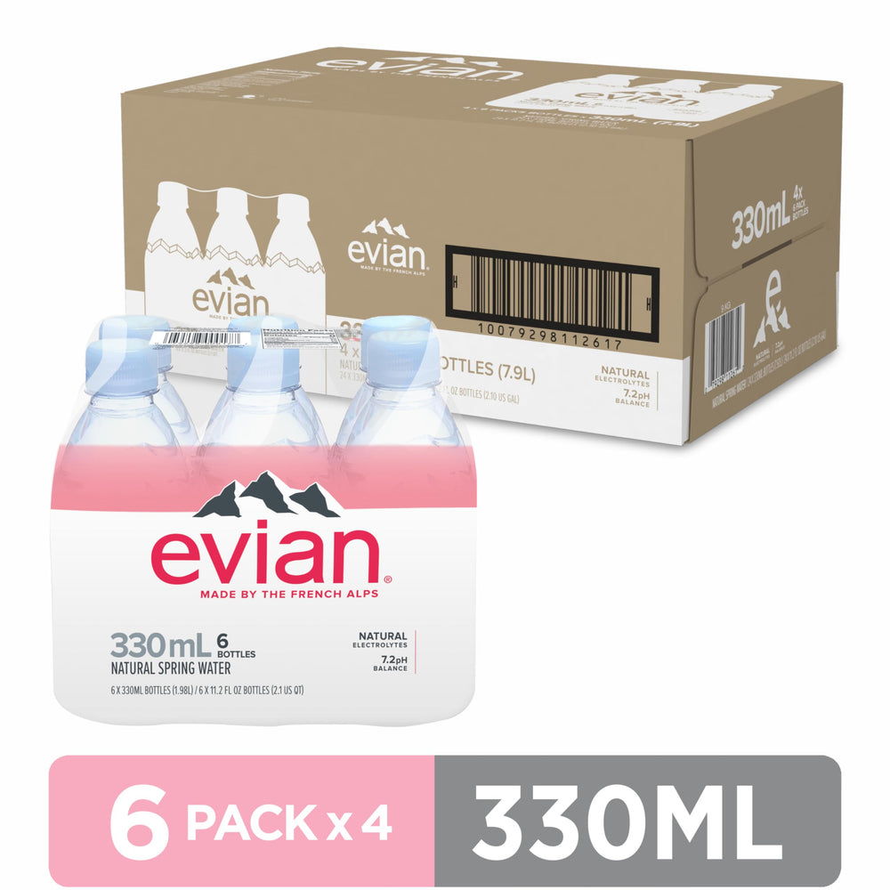 evian botella 330 ml con tapa segura lista para beber