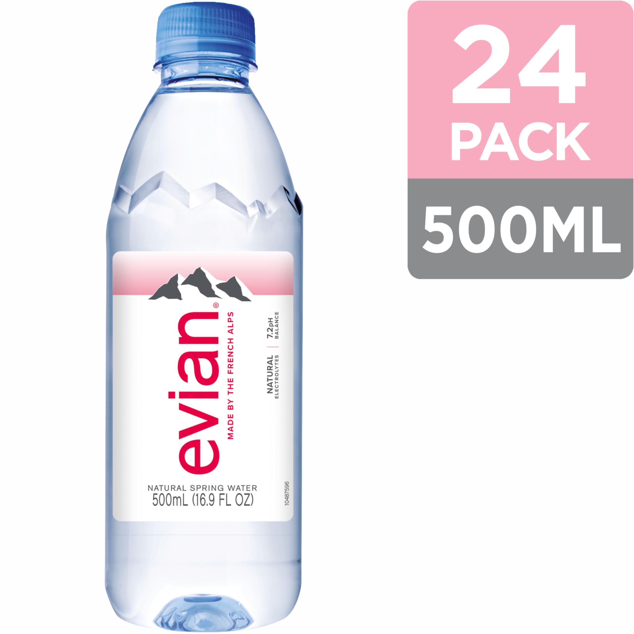 evian botella 500 ml vista frontal con etiqueta clara y portabilidad