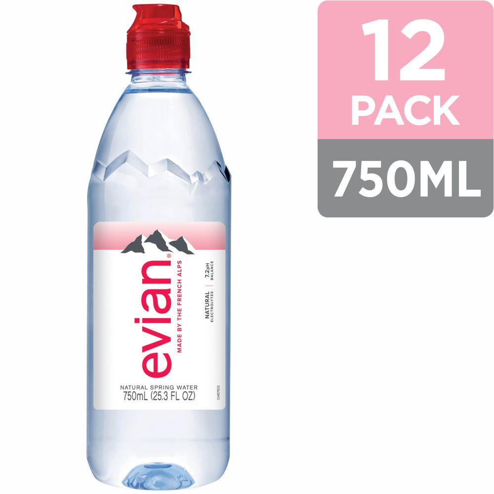 evian detalle de la tapa deportiva mostrando cierre rápido y seguro