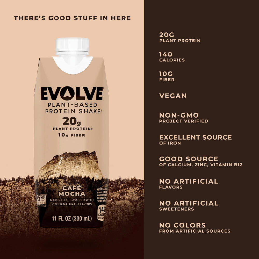 Evolve detalle de la textura cremosa del batido que revela cuerpo y sabor