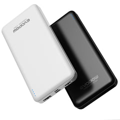 Evopow frontal pack de dos baterías compactas mostrando diseño y tamaño práctico