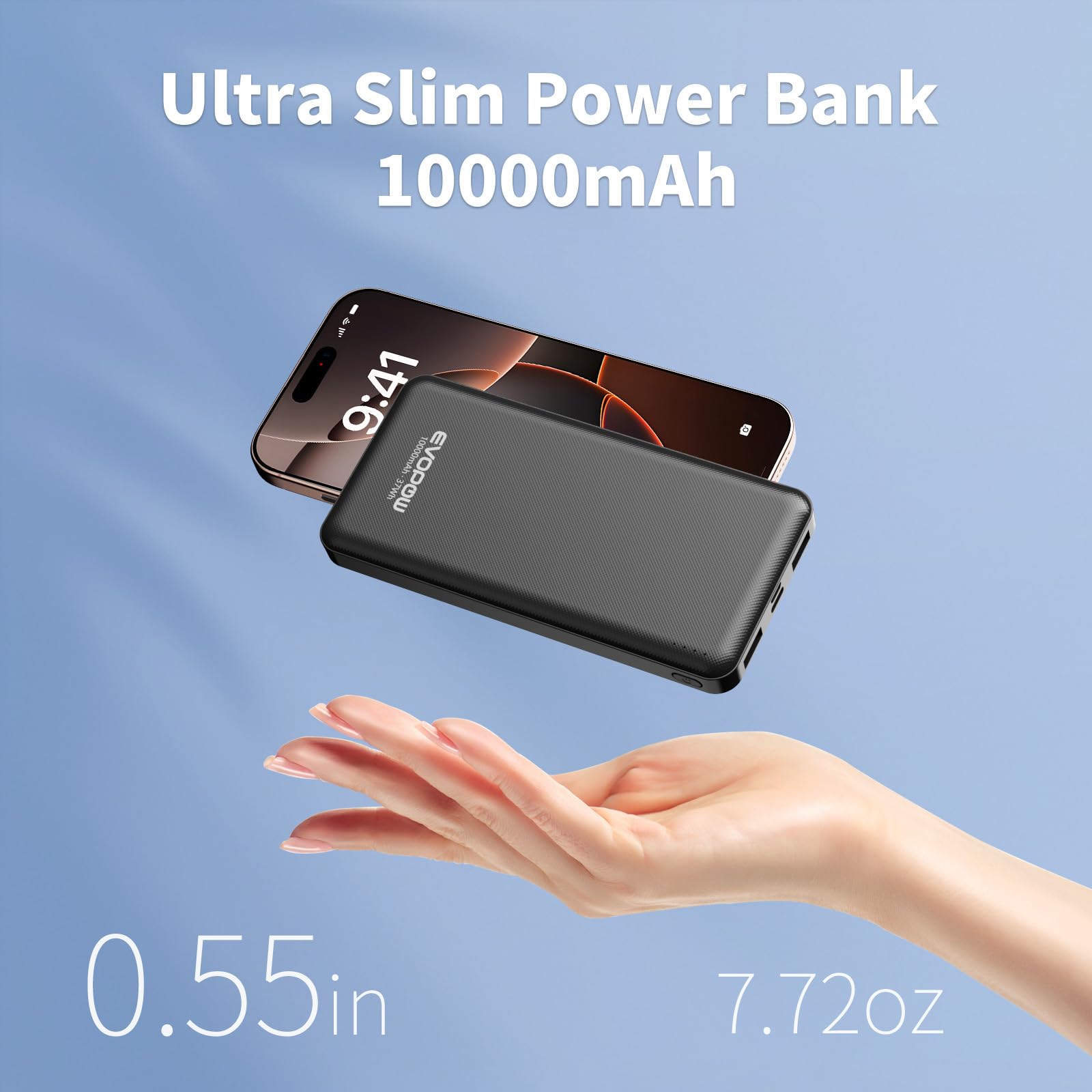 Evopow puerto USB-C reversible IN&OUT para recarga rápida y versátil