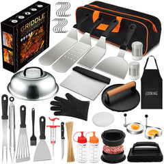 EWFEN front view full kit showing all griddle tools and accessories for convenience