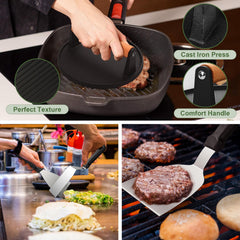 EWFEN slant edge scraper close-up showing efficient griddle cleaning