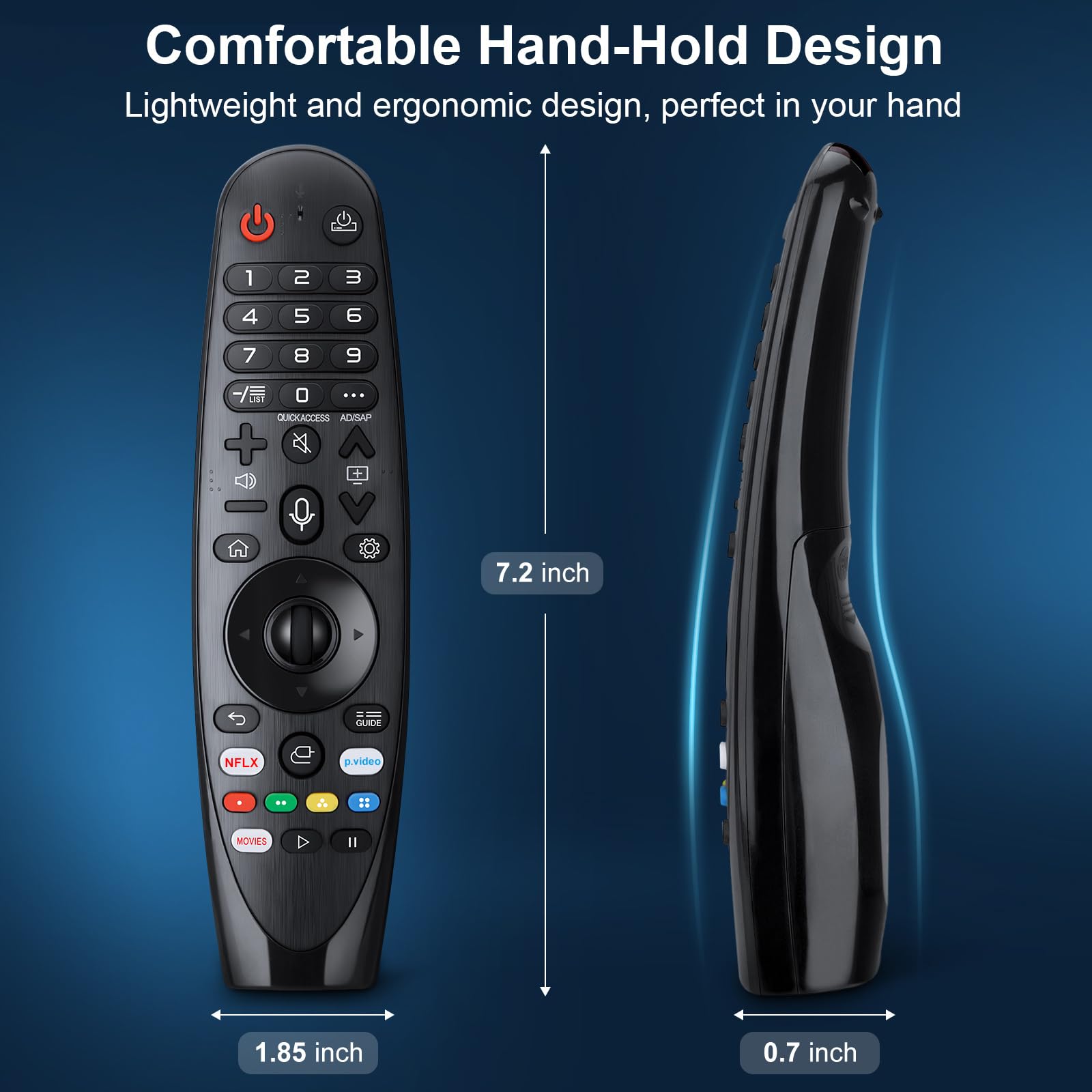 EWO'S mando en sala demostrando uso con TV WebOS y confort