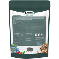 Exotic Nutrition bolsa 1.5 lb junto a objetos para comparar tamaño y porción