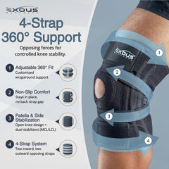 EXOUS BODYGEAR close-up de las cuatro correas ajustables para estabilidad