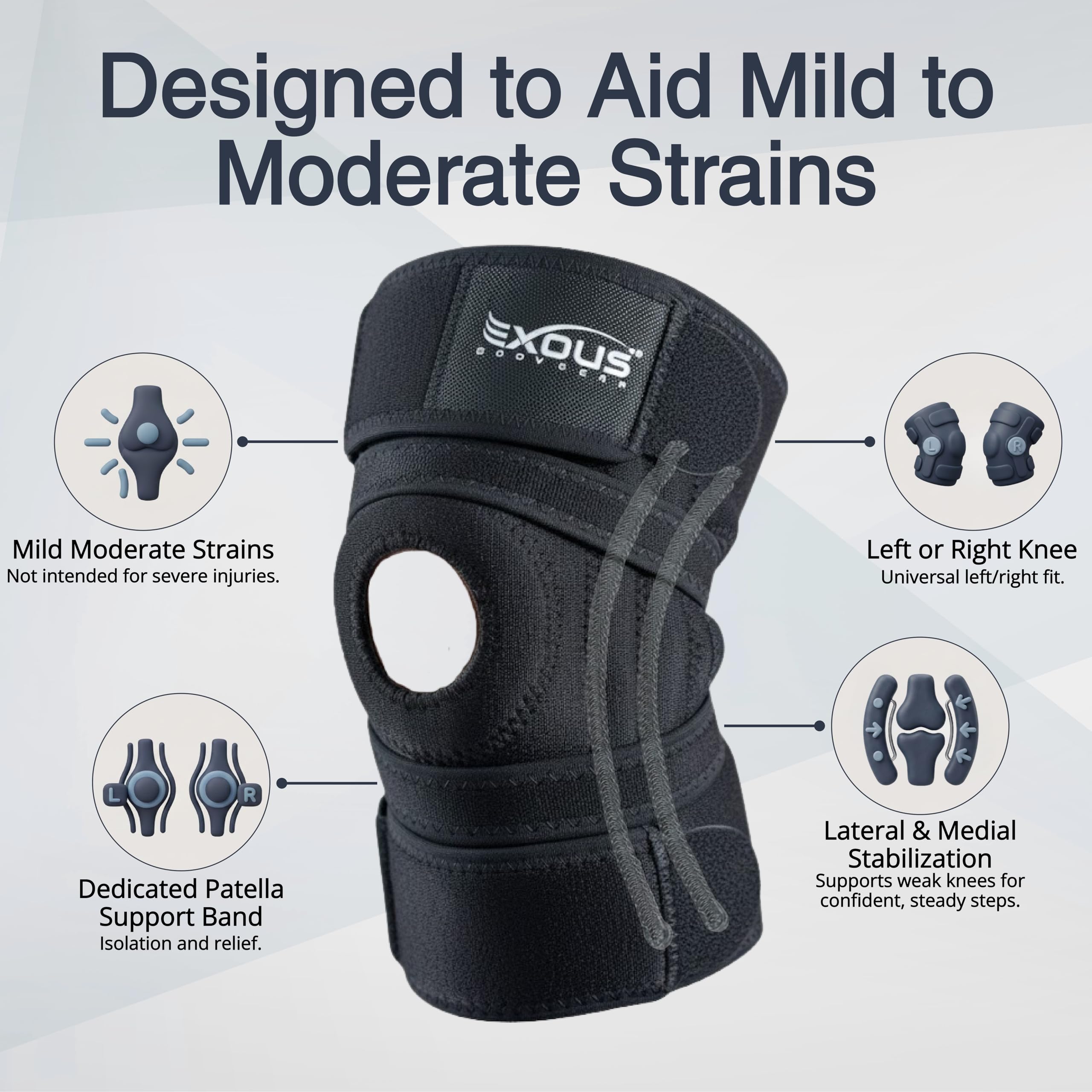 EXOUS BODYGEAR parte posterior con bajo volumen para mejor movilidad