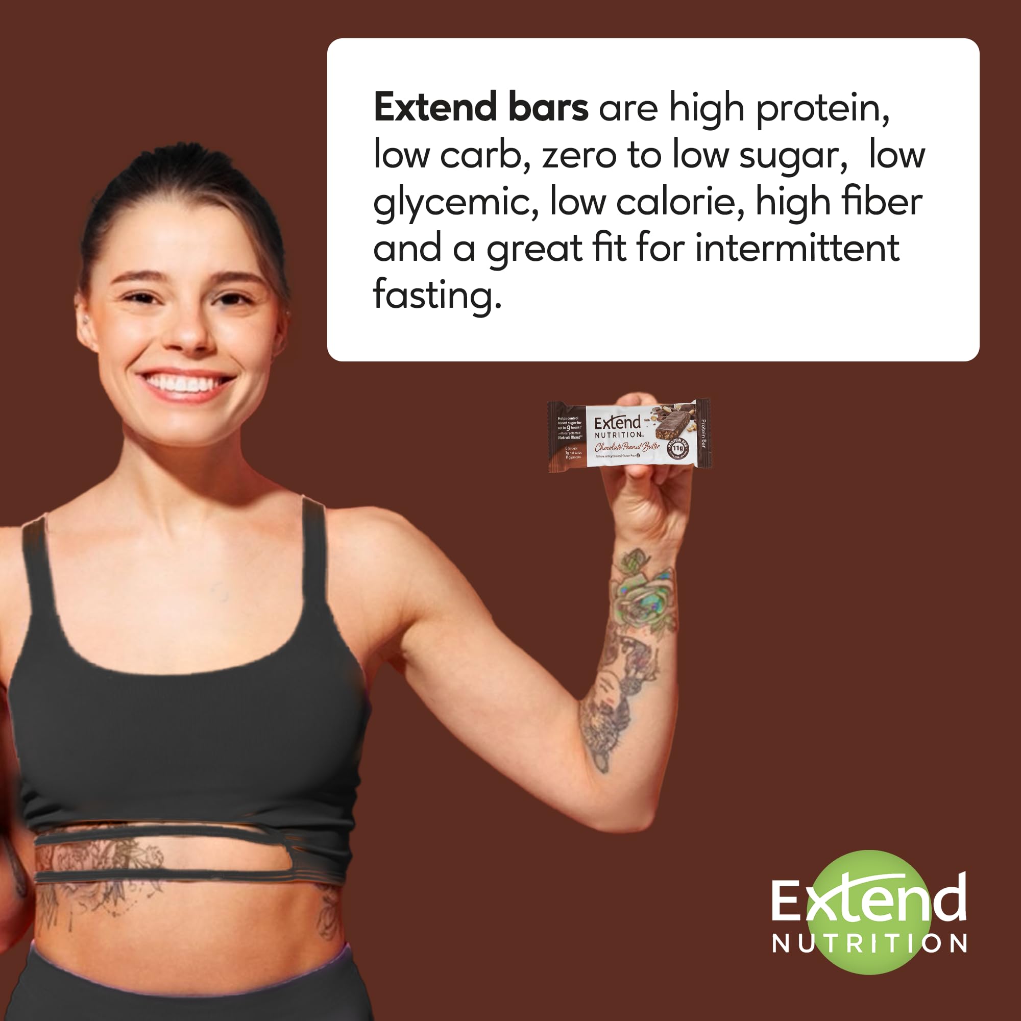 Extend Bar etiqueta nutricional ampliada con macros visibles