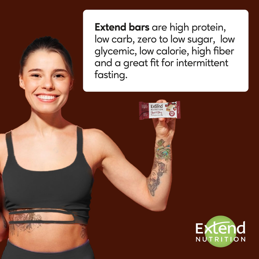 Extend Bar disposición de tres sabores exhibiendo variedad y opción