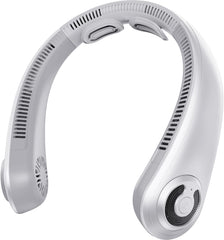 EYERZ ventilador de cuello vista frontal mostrando diseño ergonómico y beneficio portátil